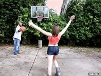 Brooklyn Chase Shooting Hoops And Sucking And Fucking A Black Monster Cock!