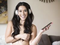 Eva Lovia Masturbating With Only Her Headsets On!