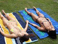 Ashley Bulgari Outdoors Working On A Tan!