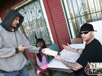 Ana Foxxx Has A Group Of Whites Cocks Coming On Her Face!