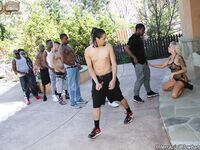 Nina Elle In Her Lingerie Has Ten Big Black Cocks To Suck Off!