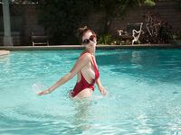Essie Halladay In A Red Bathing Suit, Pretty Women!