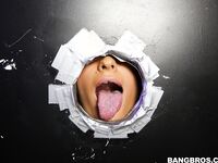 Nadia Capri Stripping At A Glory Hole!