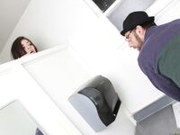 Takes A Cock In Her Pussy And Mouth In A Bathroom!