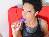 Amethyst Banks Masturbating With Her Purple Vibrator!