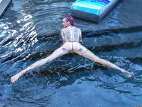 Anna Bell Peaks Red String Bikini Comes Off And Cum Goes In Her Ass!