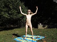 Hannah Hays In the Backyard Getting A Tan!