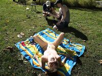 Hannah Hays In the Backyard Getting A Tan!