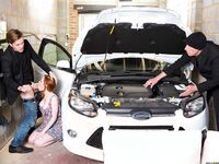 Ella Hughes Pays For Her Car Repair With Her Pussy!