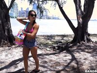 Evelin Stone In A Pink String Bikini Fucking On The Bang Bus!