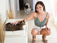 Zoe Bloom Pulls Off Her White Mini Skirt And Lace Panties!