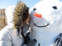 Val Dodds Posing Nude With A Snowman!