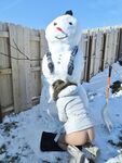 Val Dodds Posing Nude With A Snowman!