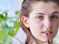 Leah Gotti In A Pool In Just A Polo Shirt!