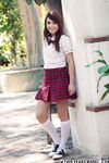 Marissa May Posing In And Out Of Her Plaid Skirt!