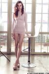 Caitlin McSwain In A Sheer White Dress And Pink Lingerie!