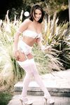 Celeste Star Teasing Outside In Her White Stockings!