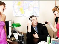 Lexi Belle And Her Sexy Brunette Friend Share A Penis!