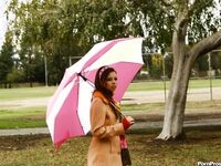 Missy Stone Plays In The Rain And Then With His Cock!