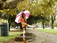 Missy Stone Plays In The Rain And Then With His Cock!