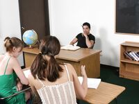 Faith Leone And Cindy Sterling Sucking Off The Professor!