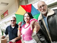 Amea Moretti Getting It On With Two Old Guys!