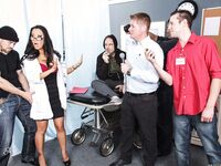 Asa Akira And Christy Mack Enjoy Two Cocks!