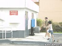 Abella Anderson Gives Head In A Public Restroom!