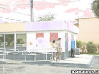 Abella Anderson Gives Head In A Public Restroom!