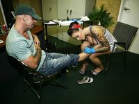 Emily Parker Gives A Guy A Tattoo And Some Pussy!