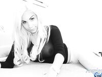 Angeles Cid Cock Is Hanging Out Of Her Pantyhose!