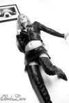 Olivia Love Posing In Leather In A Black And White Set!