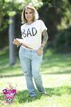 TS Foxxy Out On A Park In Tight Jeans And A T-Shirt!