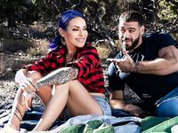 TS Foxxy Goes Camping And Takes His Cock Up Her Butt Hole Bareback!