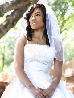 Alliyah Sky Takes Her Wedding Dress Off And Takes A Load Of Cum On Her Belly!