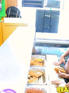 Alice March Shows Up For A Hot Dog And Ends Up Sucking And Fucking A Cock!