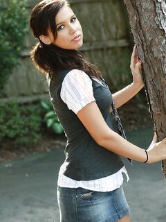 Destiny Moody Out In The Woods In Her Mini Skirt!