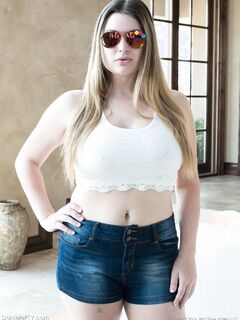 Danielle FTV Strips from Jean Shorts in American High Heels!