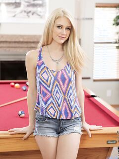 Delilah Blue Booty Shorts And White Thong Come Off As She Gets On The Pool Table!