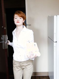 Abbey Rain Bends Over Pulls Her Pants Down And Gets Fucked!