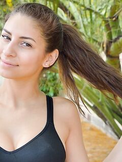 Nina North Is Out For A Topless Run!