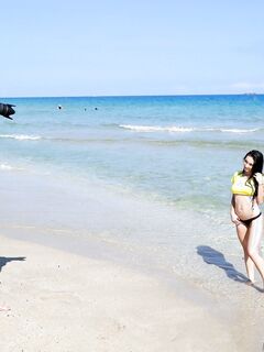 Crystal Rae Poses At The Beach And Then Get Laid!