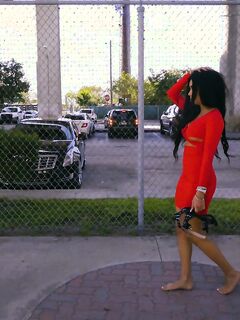 Aaliyah Hadid In A Sexy Red Dress Fucking On The Bang Bus!