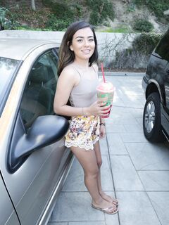 Amina Allure Strips Outside And Then Fucks Inside!