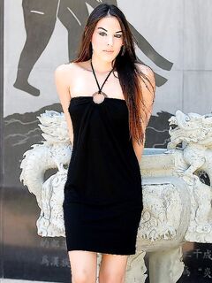 Tiffany Sweet Outdoors In A Black Dress!