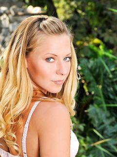 Lena Nicole Gets Naughty Outside In Her Silky Stockings!