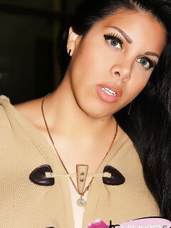 TS Vivian Black Flash Her Tits in Skin Tight Pants!