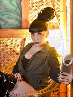 Kelly Clare In Thigh High Black Latex Boots!